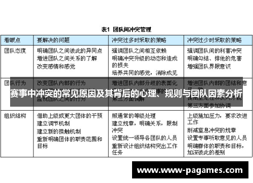赛事中冲突的常见原因及其背后的心理、规则与团队因素分析 赛事中冲突的常见原因及其背后的心理、规则与团队因素分析